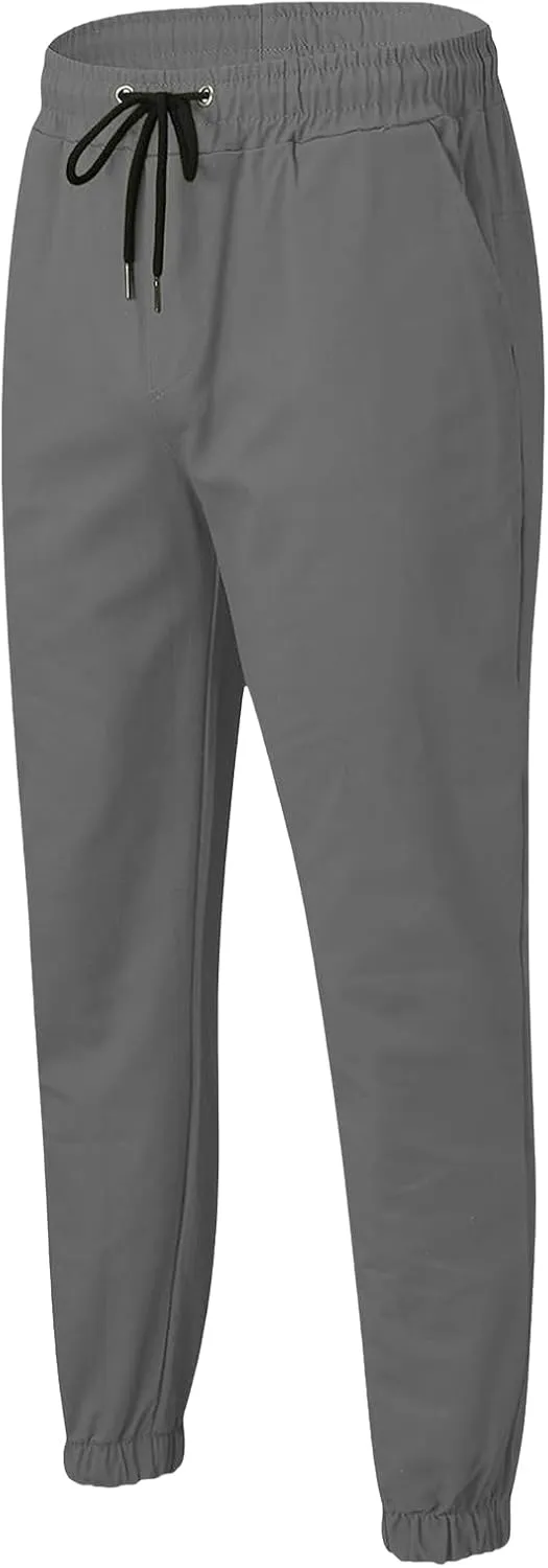 Men's Cargo Joggers Pants Casual Elastic Waist Drawstring Stretch Relaxed Fit Work Pants Tapered Sweatpants