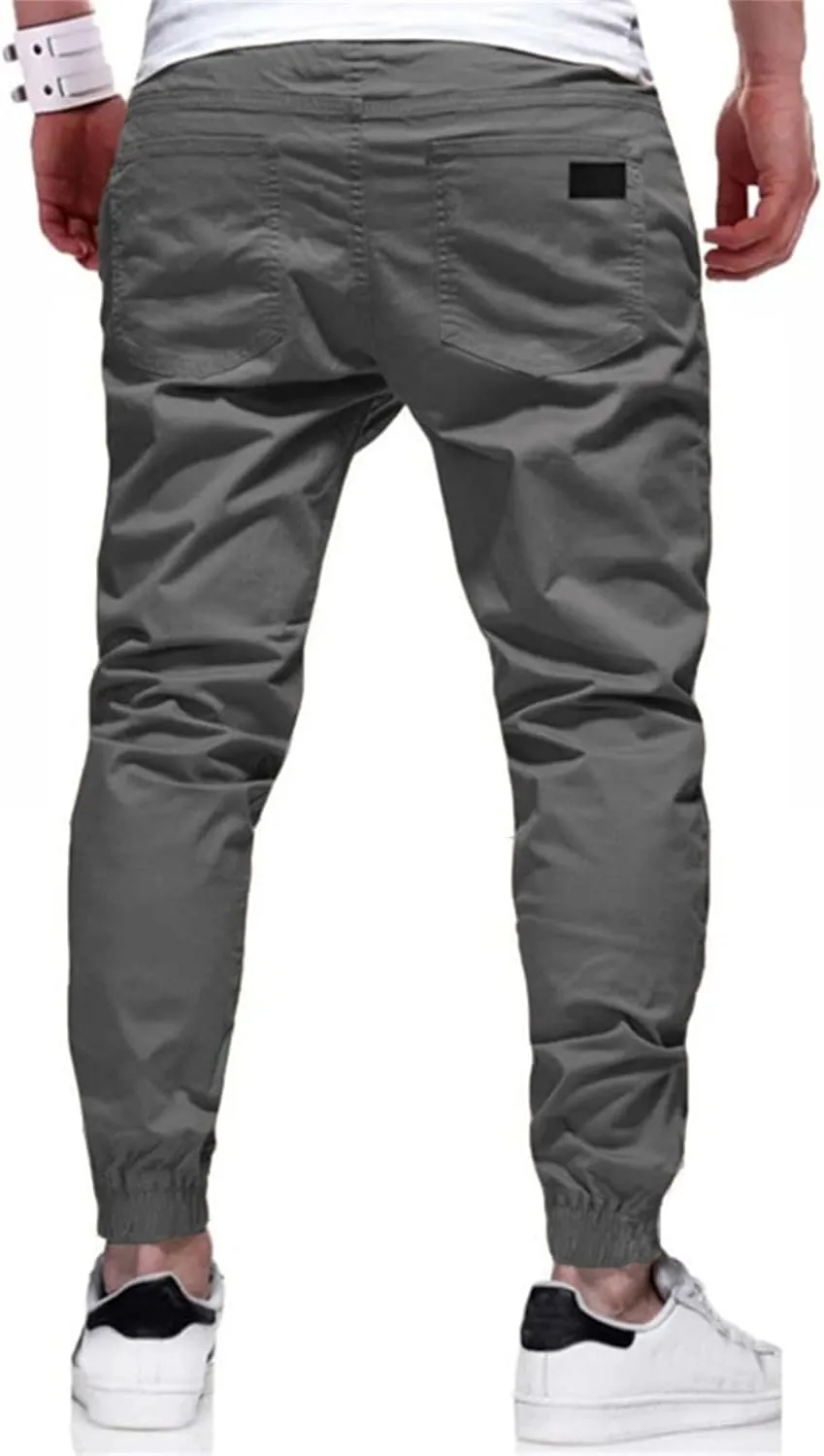 Men's Cargo Joggers Pants Casual Elastic Waist Drawstring Stretch Relaxed Fit Work Pants Tapered Sweatpants