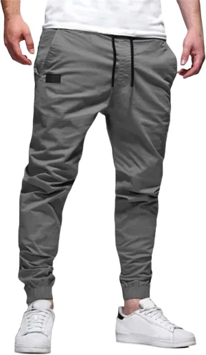 Men's Cargo Joggers Pants Casual Elastic Waist Drawstring Stretch Relaxed Fit Work Pants Tapered Sweatpants