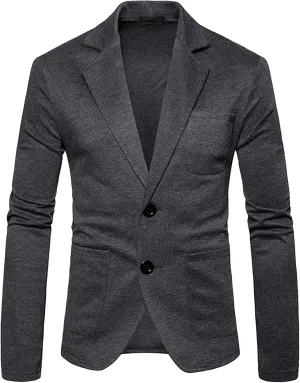 Men's Casual 2-Button Sport Coats Lightweight Slim Fit Cotton Suit Blazer Stylish Single Breasted Party Jackets