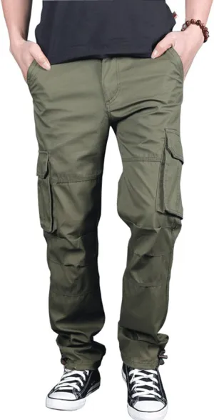 Men's Casual Cargo Pants Multi Pocket Military Combat Work Pants Relaxed-Fit Long Trousers