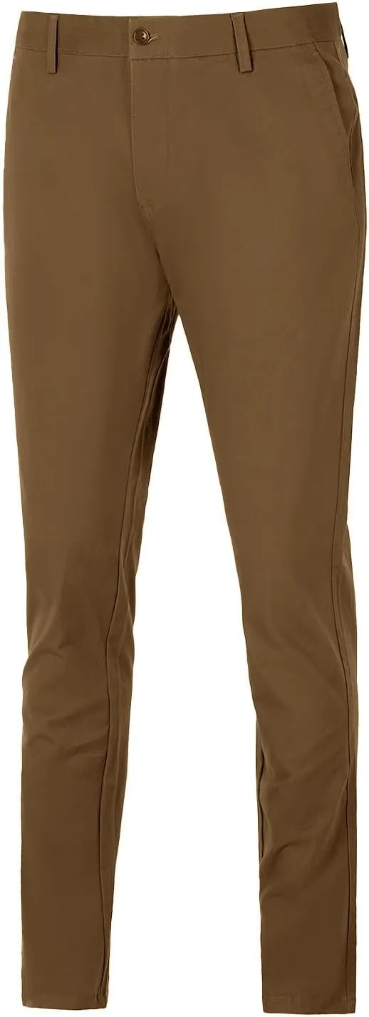 Men's Casual Dress Pants for Men Relaxed Fit Cotton Elastic Waist Business Work Pants