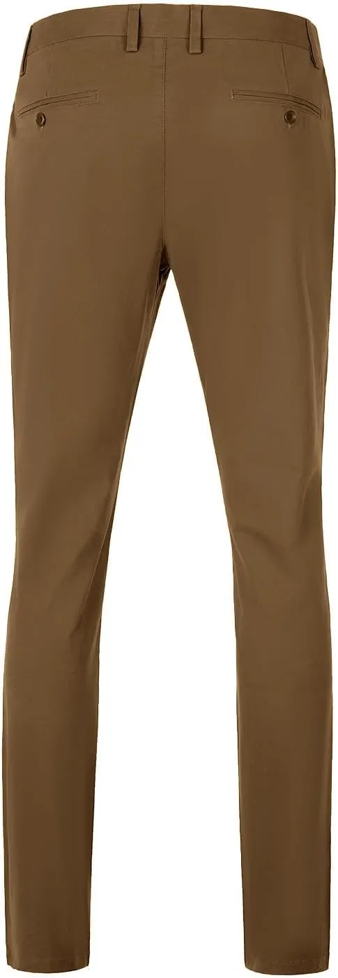 Men's Casual Dress Pants for Men Relaxed Fit Cotton Elastic Waist Business Work Pants