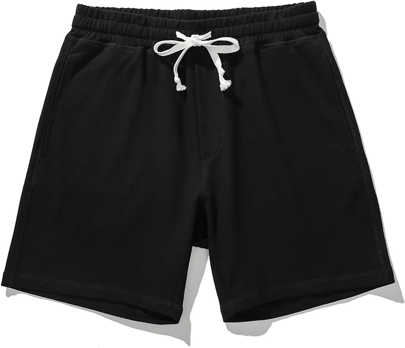 Mens Cotton Pajamas Bottoms Sleepwear Shorts Ultra-Soft Knit Sleep Pajama Shorts & Lounge Wear With Drawstring