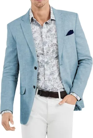 Mens Linen Blazer Lightweight 2 Button Casual Jacket for Men Summer Sport Coats & Blazers