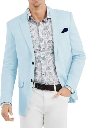 Mens Linen Blazer Lightweight 2 Button Casual Jacket for Men Summer Sport Coats & Blazers
