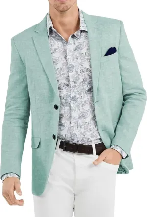 Mens Linen Blazer Lightweight 2 Button Casual Jacket for Men Summer Sport Coats & Blazers