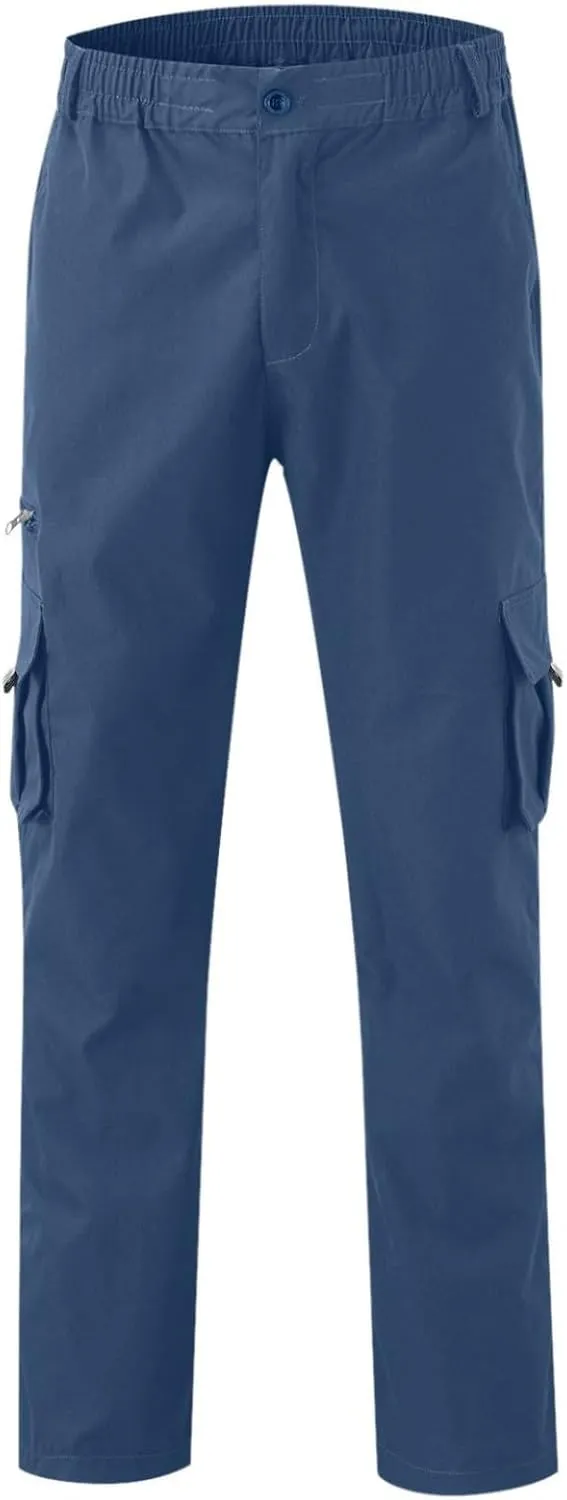 Men's Outdoor Cargo Pant Relaxed Fit Lightweight Hiking Jogger Classic Fit Multi Pockets Fashion Trousers