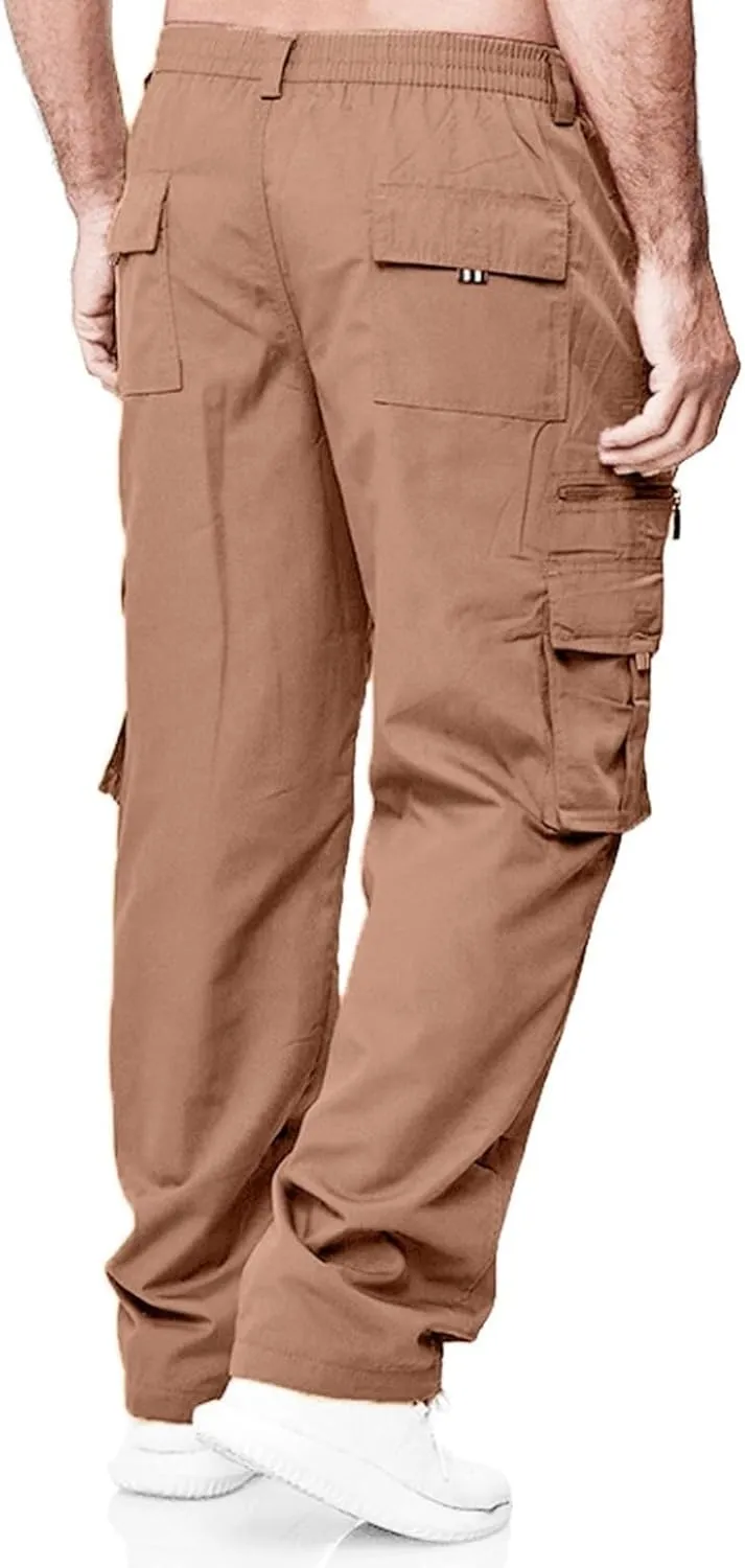 Men's Outdoor Cargo Pant Relaxed Fit Lightweight Hiking Jogger Classic Fit Multi Pockets Fashion Trousers