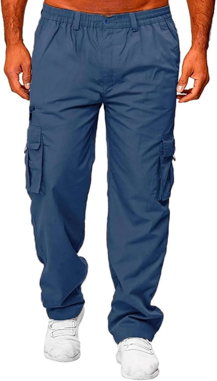 Men's Outdoor Cargo Pant Relaxed Fit Lightweight Hiking Jogger Classic Fit Multi Pockets Fashion Trousers