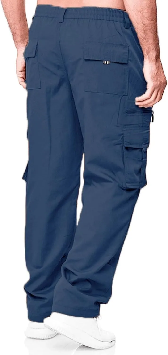 Men's Outdoor Cargo Pant Relaxed Fit Lightweight Hiking Jogger Classic Fit Multi Pockets Fashion Trousers