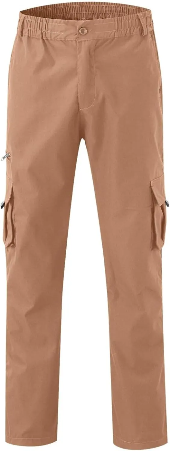 Men's Outdoor Cargo Pant Relaxed Fit Lightweight Hiking Jogger Classic Fit Multi Pockets Fashion Trousers