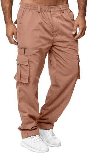 Men's Outdoor Cargo Pant Relaxed Fit Lightweight Hiking Jogger Classic Fit Multi Pockets Fashion Trousers