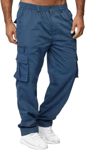 Men's Outdoor Cargo Pant Relaxed Fit Lightweight Hiking Jogger Classic Fit Multi Pockets Fashion Trousers