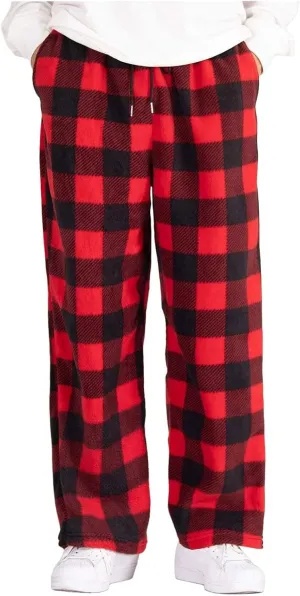 Mens Pajama Pants Plaid Sleep & Lounge Pants Funny Tree Snowflake Print Soft Sleep Lounge Pjs Bottoms