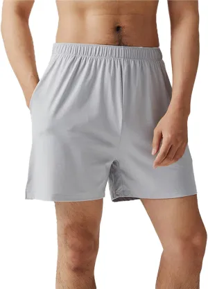 Men's Pajama Shorts Cotton Pajama Bottoms Soft Knit Elastic Waistband Sleep Lounge Short with Pockets