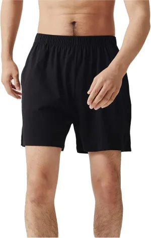 Men's Pajama Shorts Cotton Pajama Bottoms Soft Knit Elastic Waistband Sleep Lounge Short with Pockets