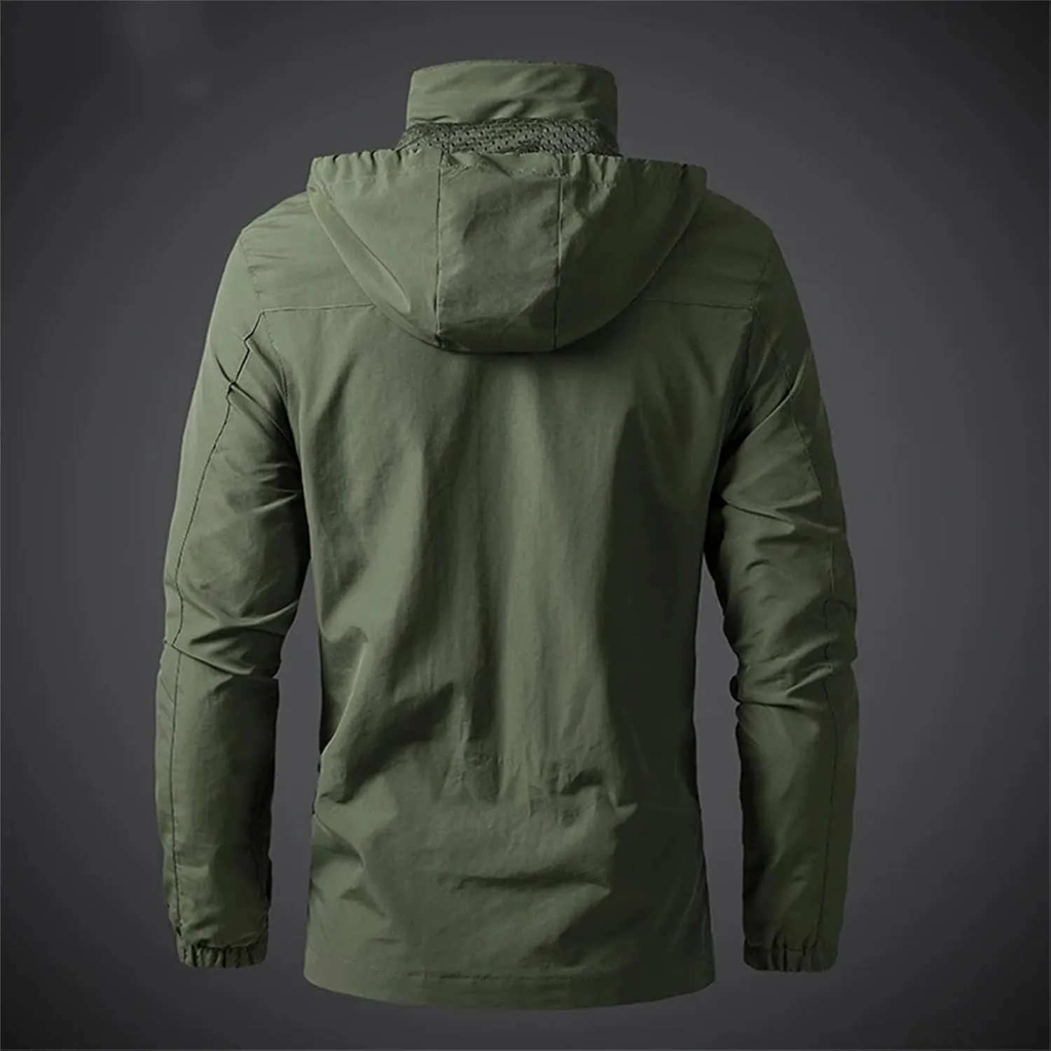 Men's Rain Jacket Lightweight Breathable Windbreaker Windproof Rain Hooded Jackets Outdoor Running Coat for Golf Travel