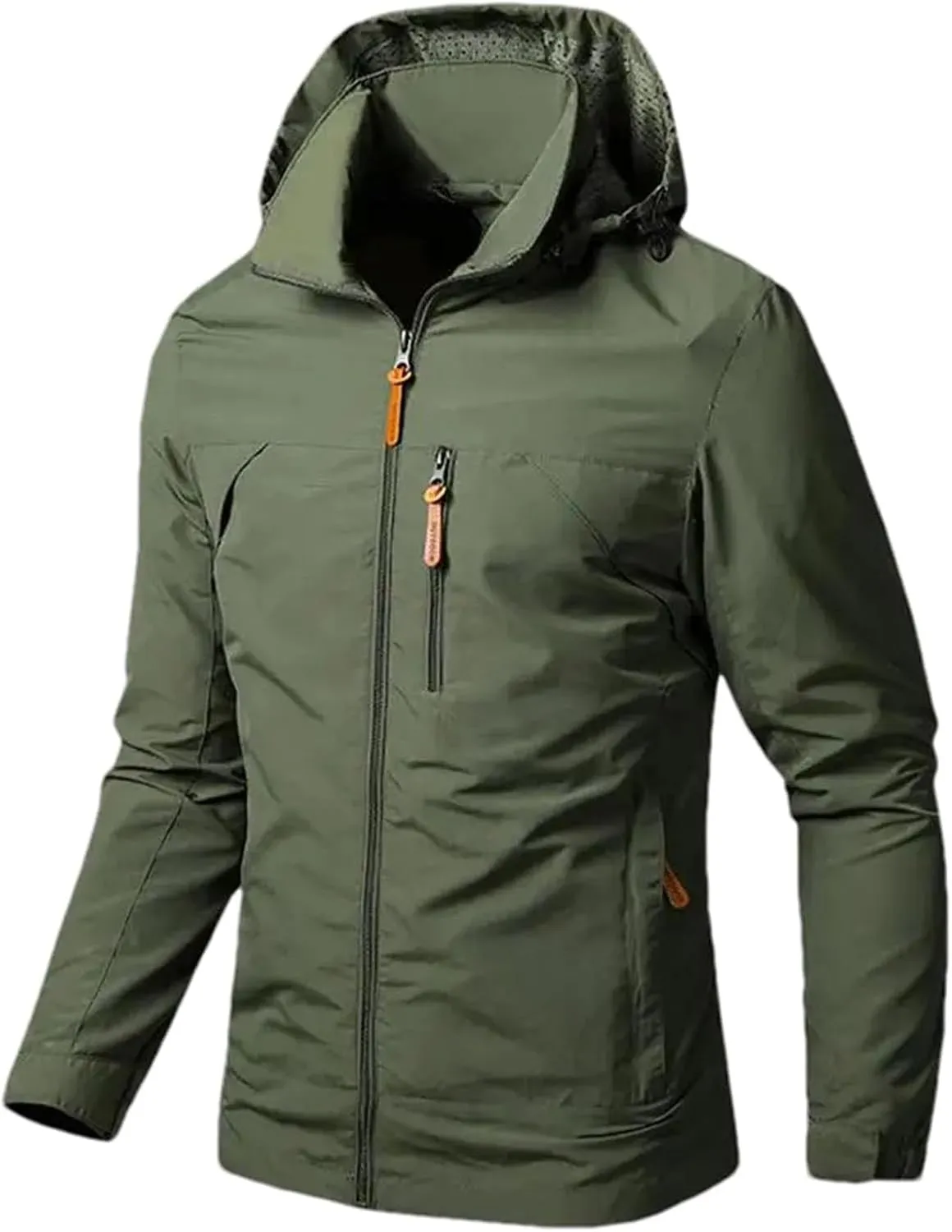 Men's Rain Jacket Lightweight Breathable Windbreaker Windproof Rain Hooded Jackets Outdoor Running Coat for Golf Travel