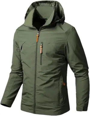 Men's Rain Jacket Lightweight Breathable Windbreaker Windproof Rain Hooded Jackets Outdoor Running Coat for Golf Travel