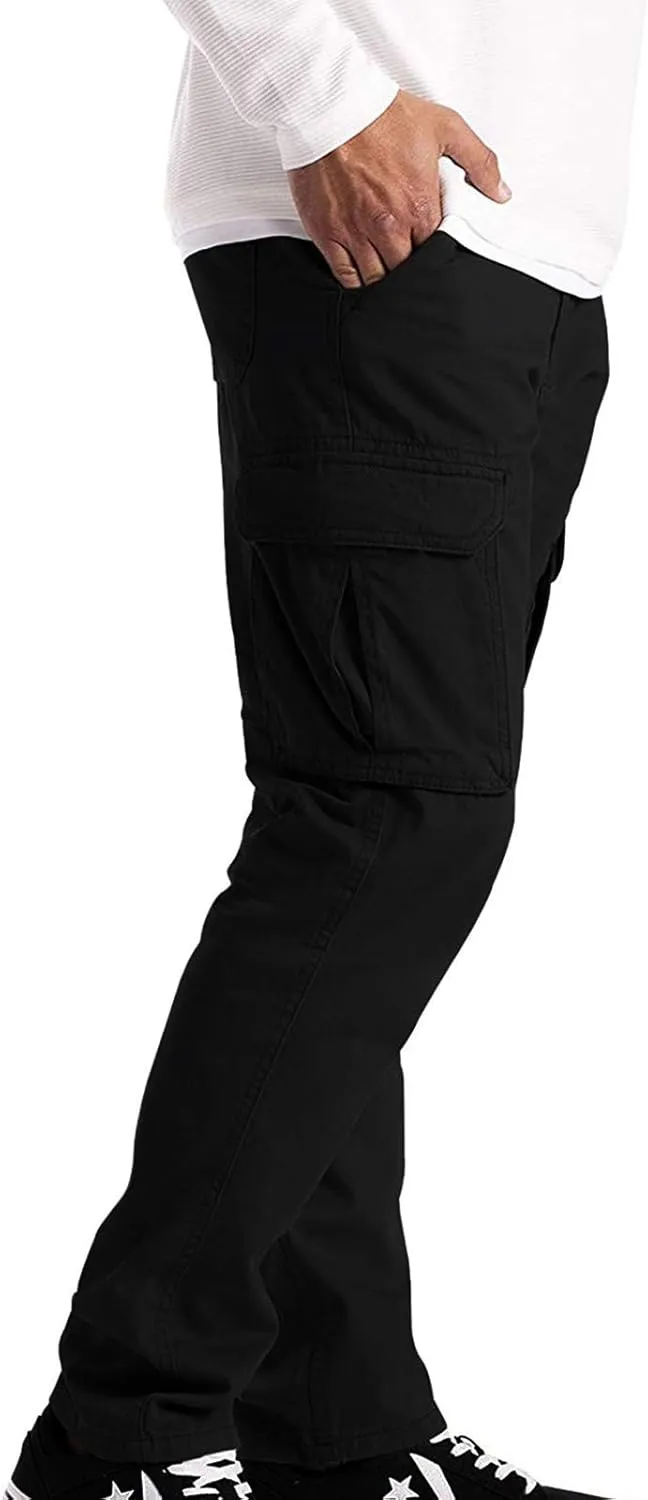Men's Relaxed Fit Cargo Pants Multi Pockets Durable Casual Work Elastic Lightweight Street Travel