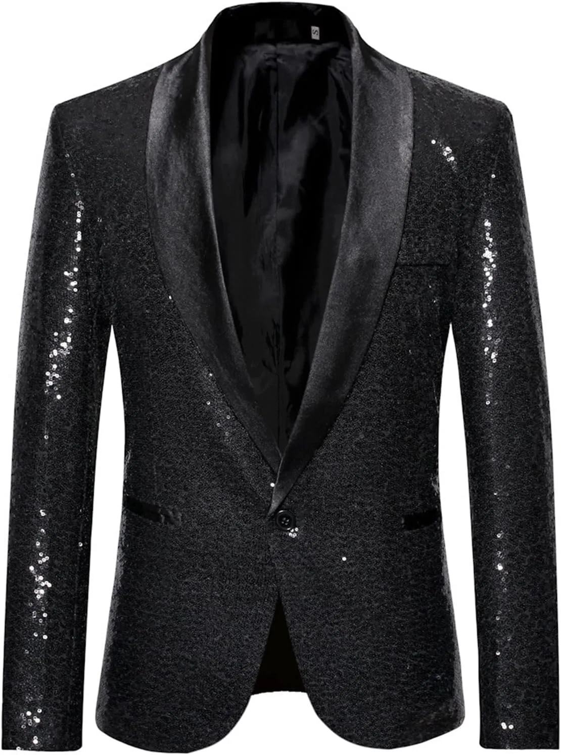 Mens Sequin Blazers Slim Fit Shiny Gold Silver Dress Suit Jacket Tuxedo Sport Coats for Prom Party Dinner
