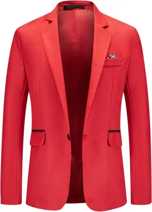 Men's Suit Jacket One Button Elegant Solid Slim Fit Single Breasted Party Blazer Jackets Casual Outwear & Jackets