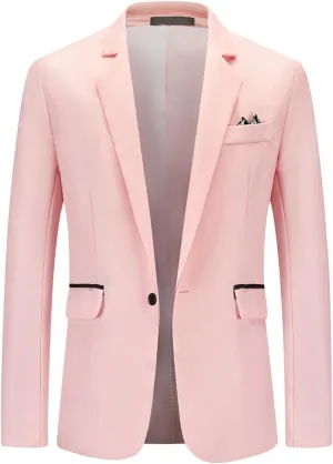 Men's Suit Jacket One Button Elegant Solid Slim Fit Single Breasted Party Blazer Jackets Casual Outwear & Jackets