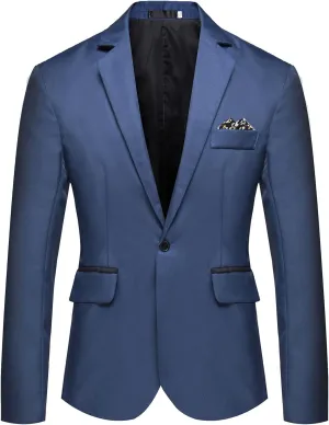 Mens Suit Jackets, Casual One Button Slim Fit Blazers Suit Separates Coat, Sport Coats Pockets Wedding Party