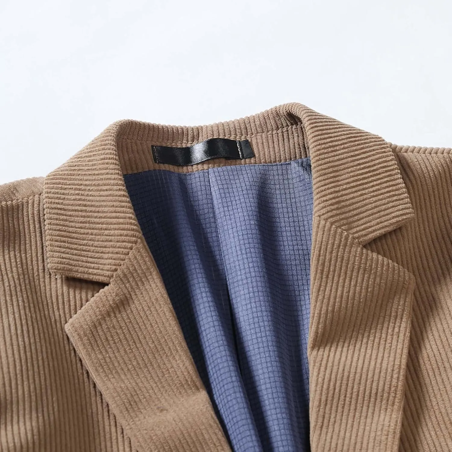 Mens Suits,Men's Casual Corduroy Blazer Jacket One Button Suit Jacket Slim Fit Sport Coat for Autumn Winter