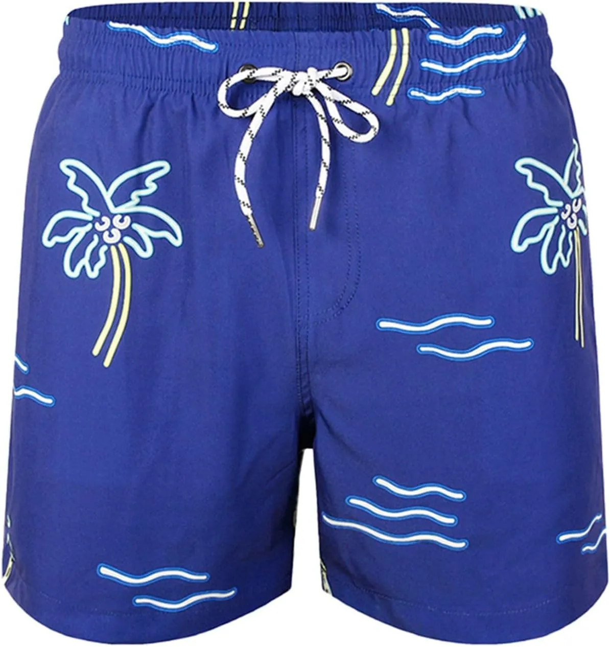 Mens Summer 3D Printed Hawaiian Shorts Drawstring Quick Dry Breathable Beach Pants with Mesh Liner Casual Funny Swim Trunks