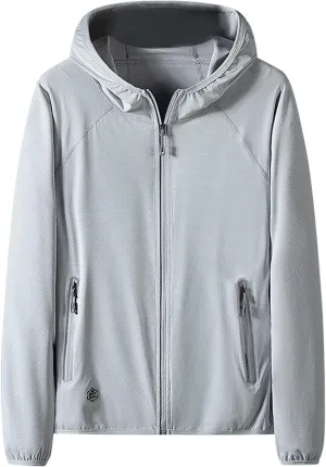 Men's Sun Protection Fishing Shirts Long Sleeve Travel Work Jakcet Lightweight UPF50  Zip Up Shirts with Zipper Pocket