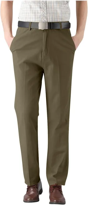 Men's Tapered Trousers Stylish Slim-Fit Business Dress Pants Solid Office Trouser Straight Leg Formal Suit Pants