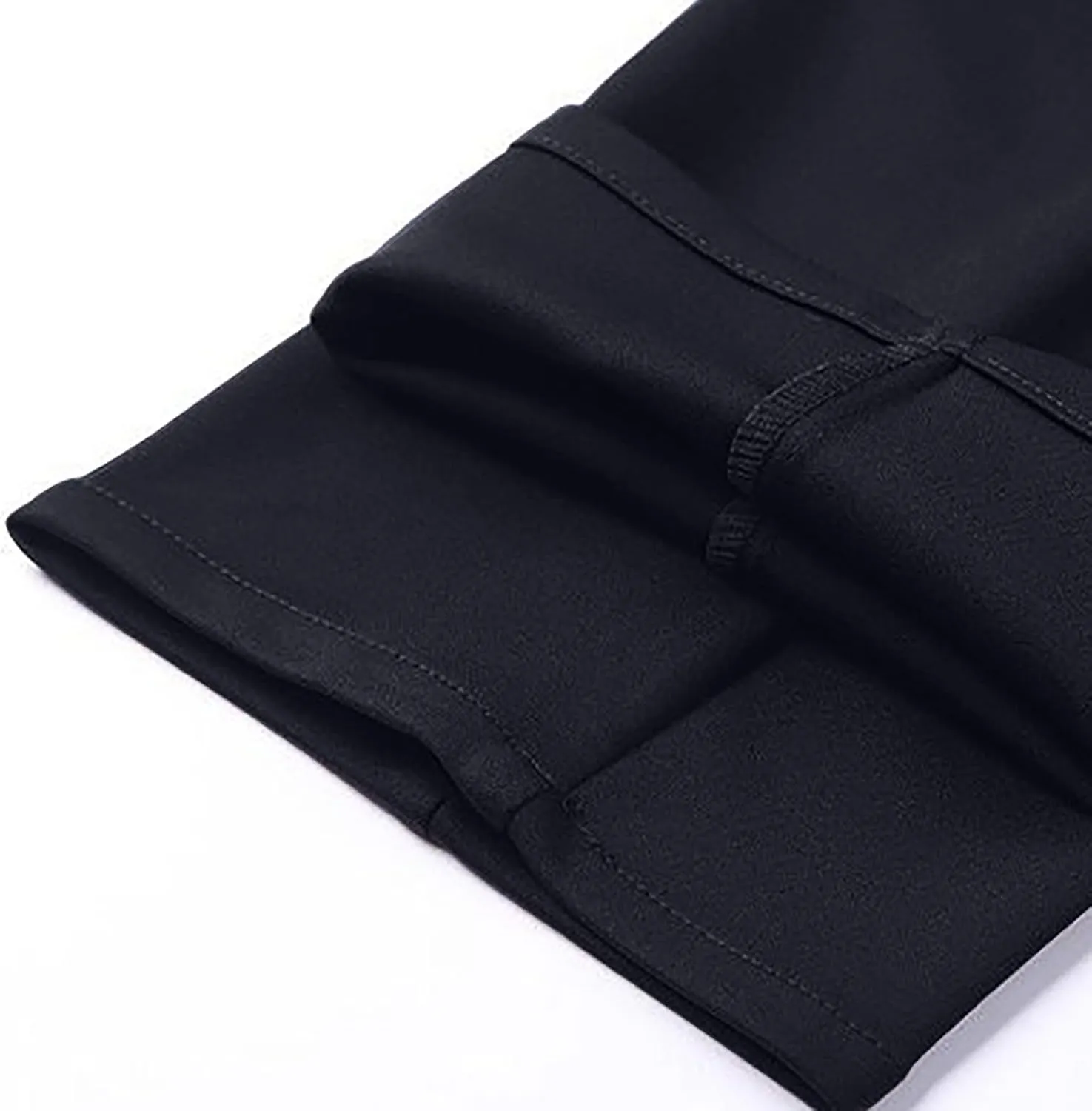 Men's Tapered Trousers Stylish Slim-Fit Business Dress Pants Solid Office Trouser Straight Leg Formal Suit Pants