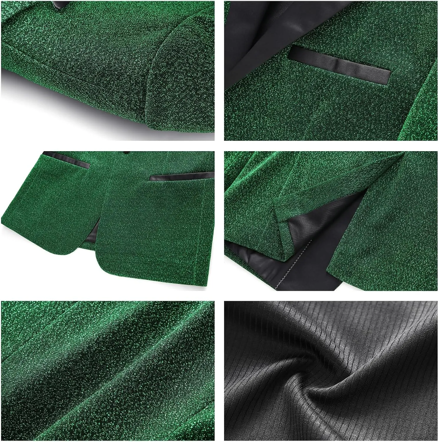Mens Tuxedo Suits Slim Fit Party Blazer for Men Shiny Dress Coat Jackets Classic Regular Fit 2 Piece Suits Set