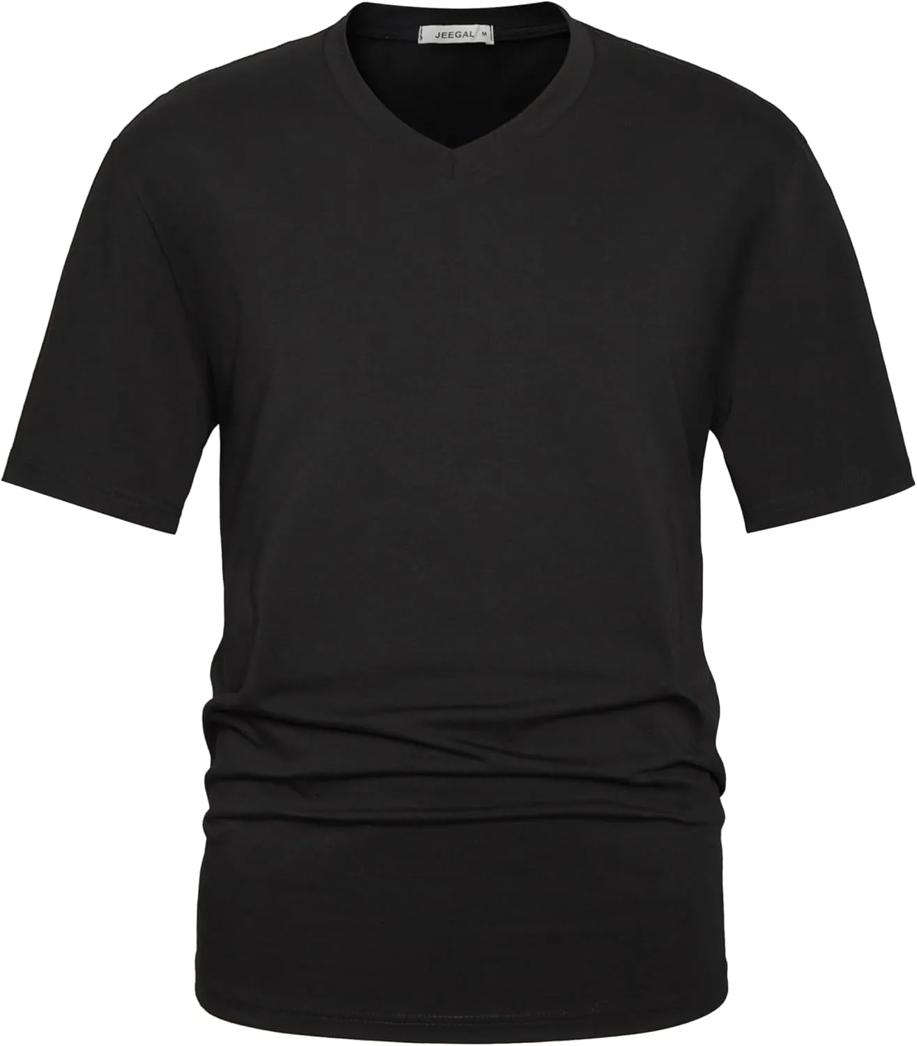 Men's V-Neck T-Shirt - Premium 95% Cotton 5% Spandex Soft Slim Fit Tee, Breathable Moisture Wicking for Casual Workout