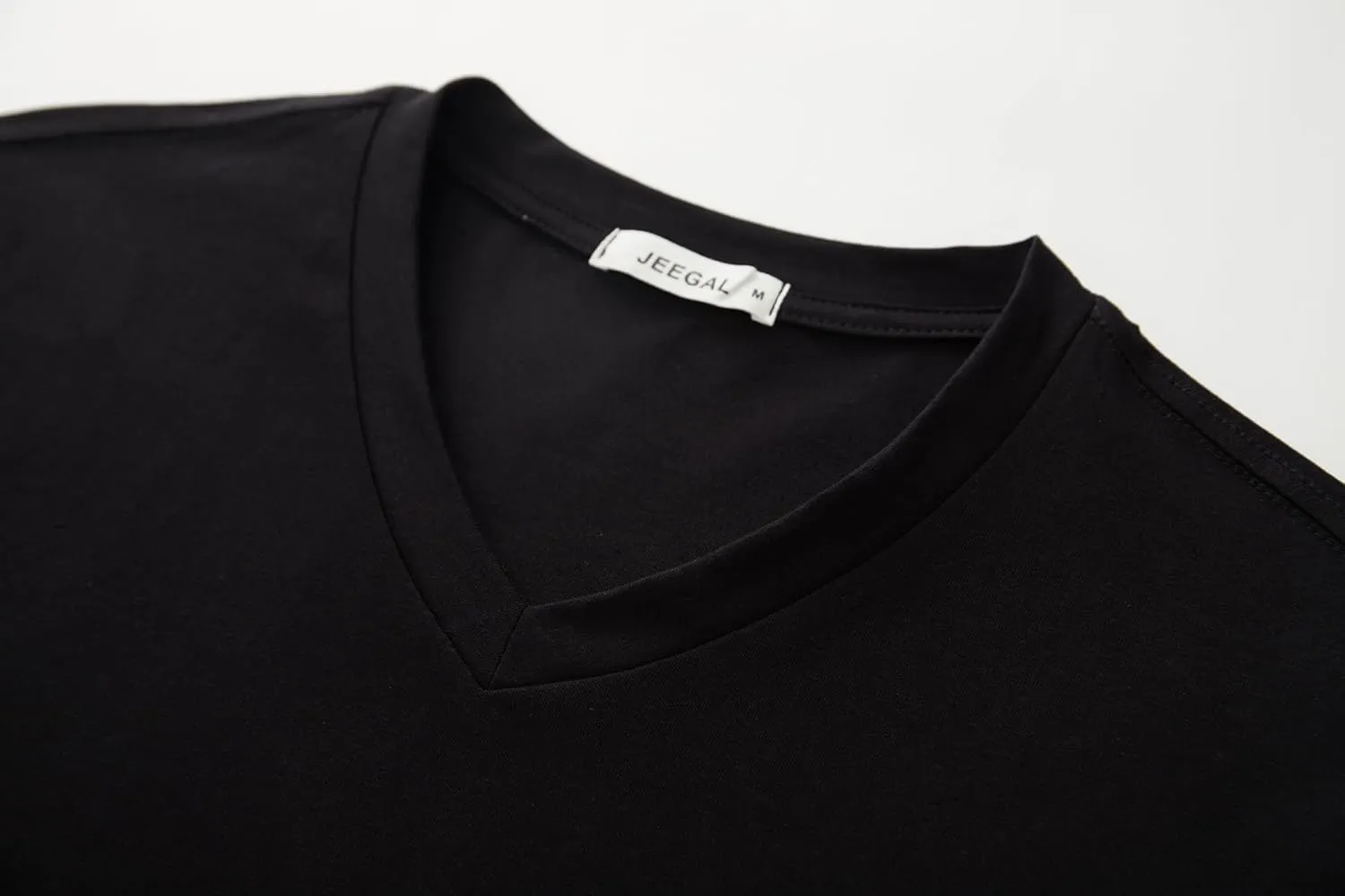 Men's V-Neck T-Shirt - Premium 95% Cotton 5% Spandex Soft Slim Fit Tee, Breathable Moisture Wicking for Casual Workout