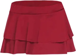 NATHGAM Women Low-Waisted Sexy Party Evening Mini Skirt Y2k Ruched Pleated Schoolgirl Costume Two Layer Hem Short Club Skirt