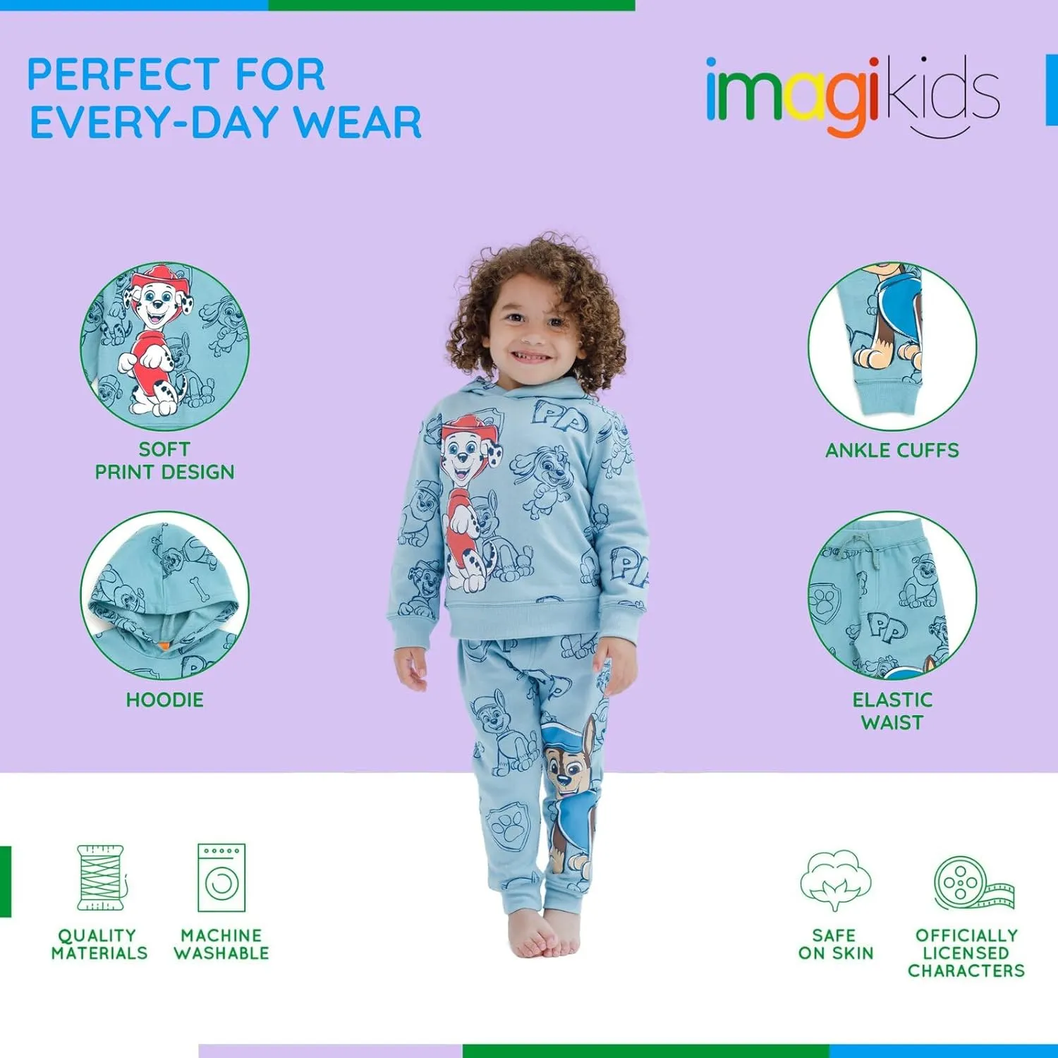 Nickelodeon Paw Patrol Fleece Pullover Hoodie and Pants Outfit Set Toddler to Big Kid Sizes (2T - 10-12)
