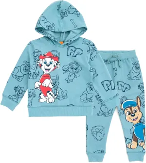 Nickelodeon Paw Patrol Fleece Pullover Hoodie and Pants Outfit Set Toddler to Big Kid Sizes (2T - 10-12)