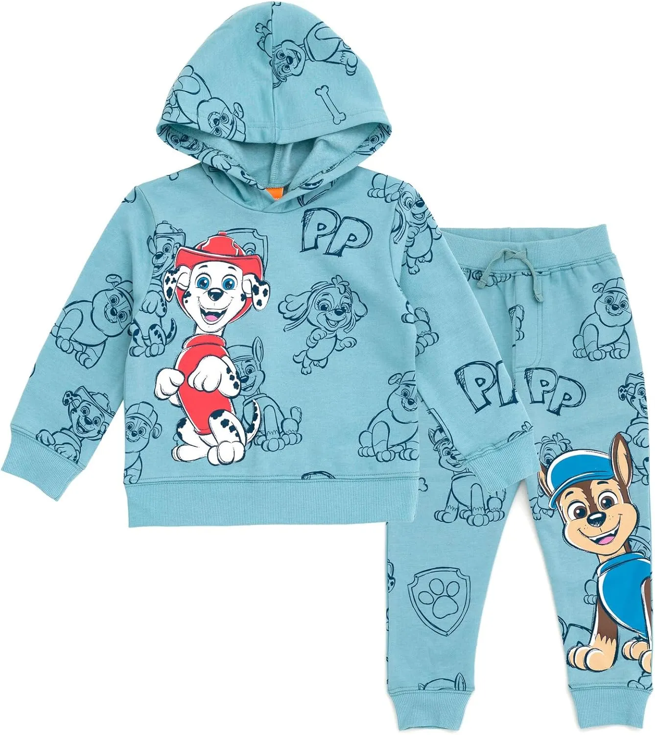 Nickelodeon Paw Patrol Fleece Pullover Hoodie and Pants Outfit Set Toddler to Big Kid Sizes (2T - 10-12)