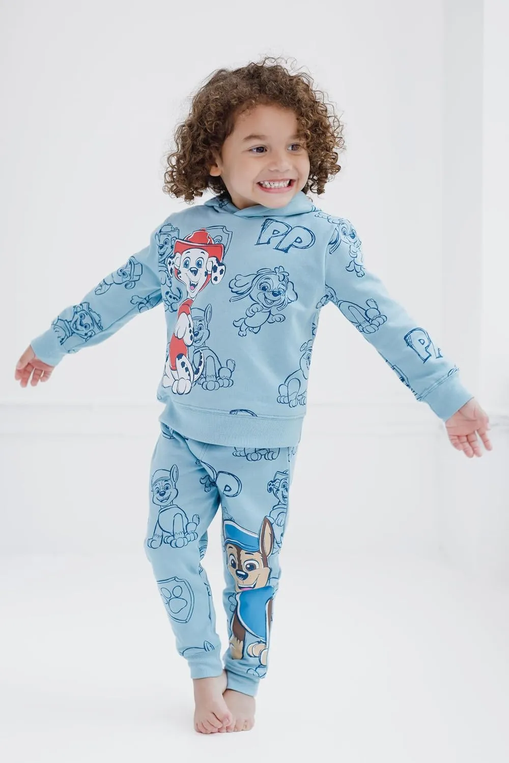 Nickelodeon Paw Patrol Fleece Pullover Hoodie and Pants Outfit Set Toddler to Big Kid Sizes (2T - 10-12)