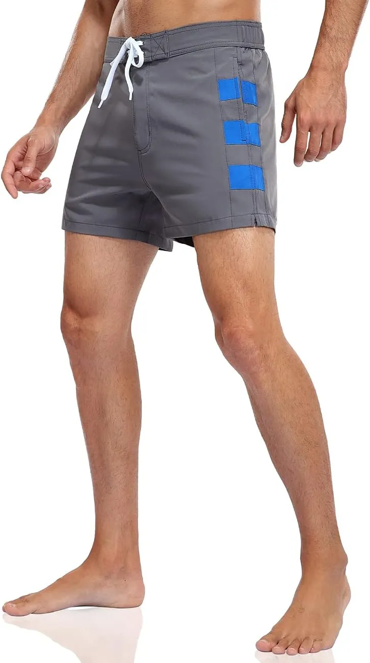 Nonwe Men's Swim Trunks Quick Dry Water Sports Swimwear Retro Printed Bathing Suits
