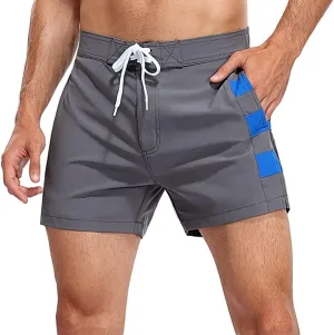 Nonwe Men's Swim Trunks Quick Dry Water Sports Swimwear Retro Printed Bathing Suits