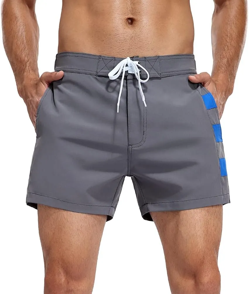 Nonwe Men's Swim Trunks Quick Dry Water Sports Swimwear Retro Printed Bathing Suits