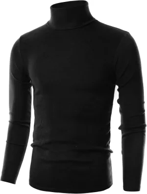 Ohoo Men's Slim Fit Turtleneck Sweater Lightweight Pullover