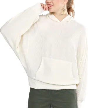 Oversized Dolman Long Sleeves Ribbed Hoodie Sweatshirt