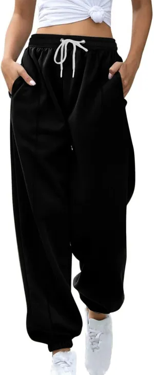 Pantalones Trmicos para Mujer Women's Winter Warm Fleece Lined Sweatpants Elastic High Waist Athletic Jogger Pants