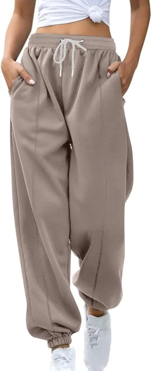 Pantalones Trmicos para Mujer Women's Winter Warm Fleece Lined Sweatpants Elastic High Waist Athletic Jogger Pants