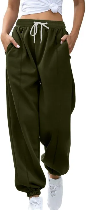 Pantalones Trmicos para Mujer Women's Winter Warm Fleece Lined Sweatpants Elastic High Waist Athletic Jogger Pants
